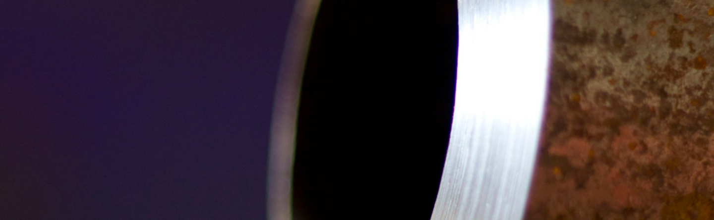 Pipe with a clean bevel on the edge for welding