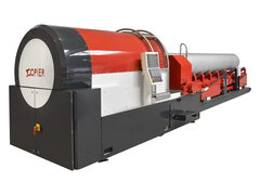 Pipe beveling, chamfering, threading, and cut grooving machine for pipes up to OD 30"